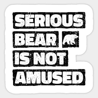 Serious bear is not amused. Coffee bear retro look Sticker